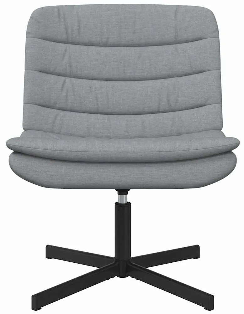 Cadeira Giratória Cinza Claro Tecido Padrão Ergonómica