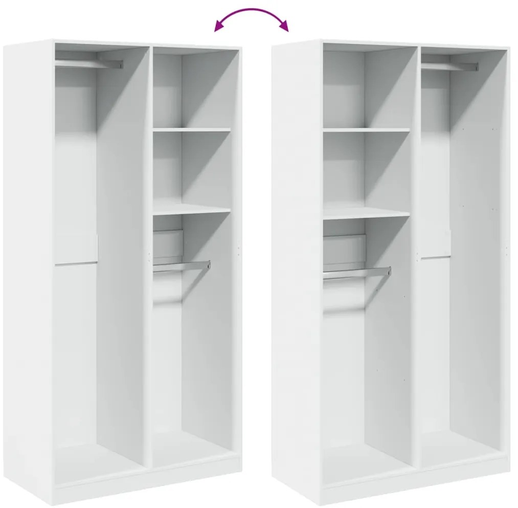 Roupeiro 100x50x200 cm contraplacado branco
