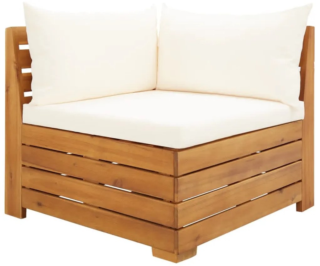 2 pcs conjunto lounge de jardim c/ almofadões acácia maciça