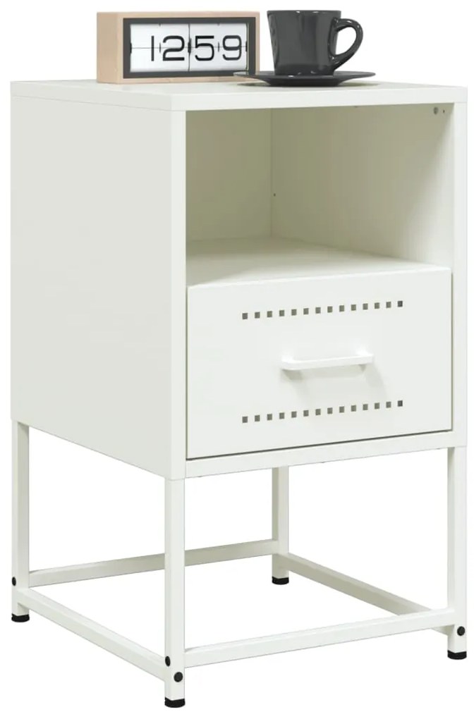 Mesa de cabeceira 36x39x60,5 cm aço branco