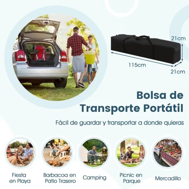Tenda Pop up, jardim, feiras, eventos 430 x 280 cm (COM TOLDO) com 2 paredes laterais conversíveis, 2 alturas ajustáveis, bolsa de transporte, branca