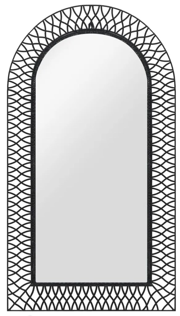 vidaXL Espelho de parede arqueado 60x110 cm preto