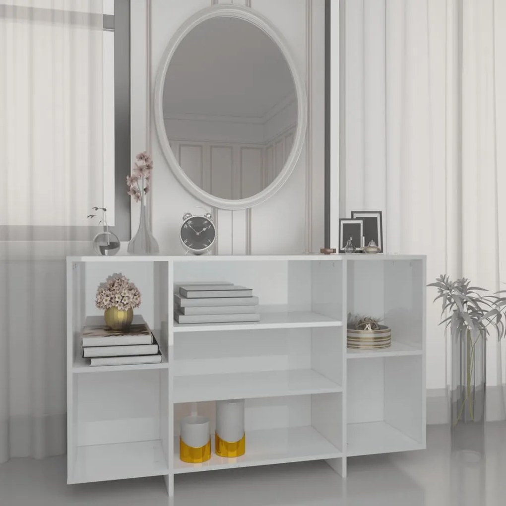 vidaXL Aparador 120x30x75 cm derivados de madeira branco brilhante