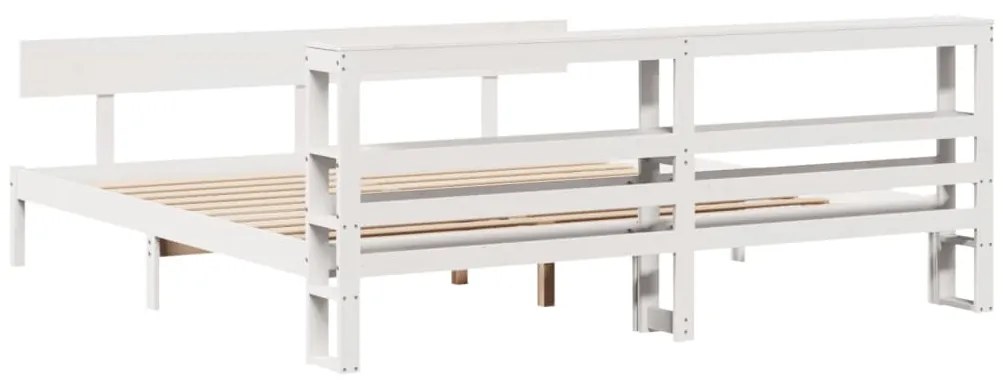 Cama sem colchão 180x200 cm madeira de pinho maciça branco