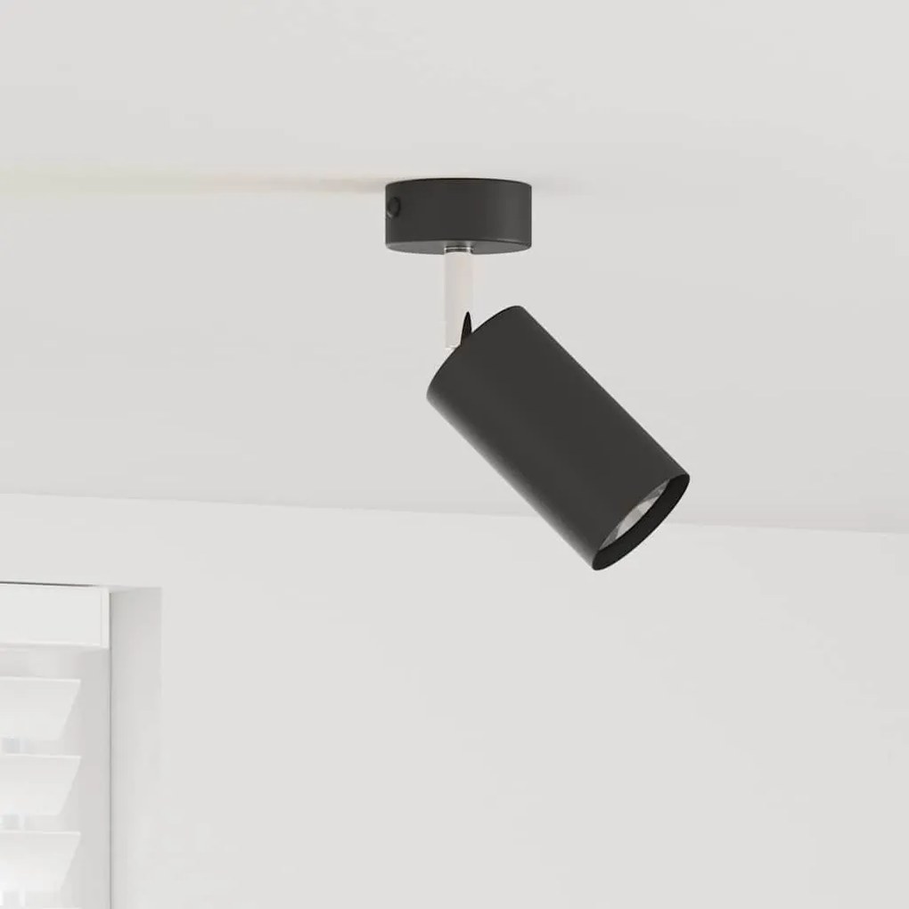 vidaXL Foco de teto Preto 6 x 6 x 16.5 cm Aço