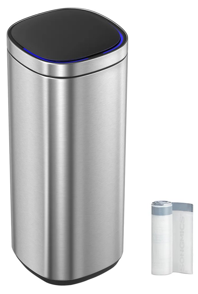 Lixeira automática 50L c/ sensor, eliminação odor ozone, tampa com função aberta
