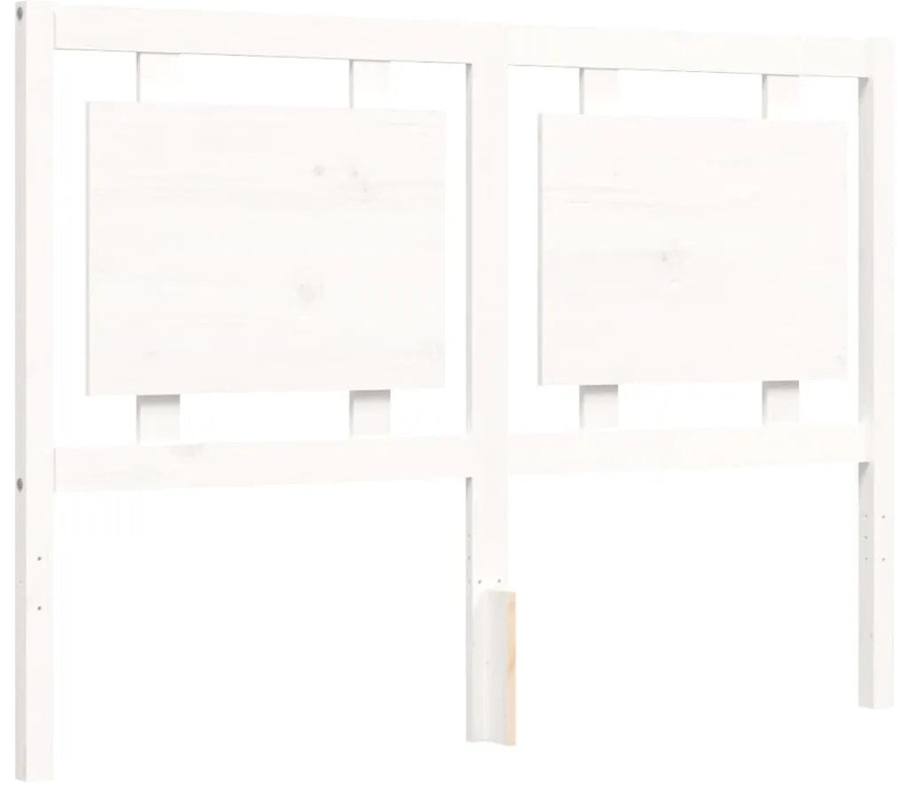 Cama sem colchão 120x200 cm madeira de pinho maciça branco