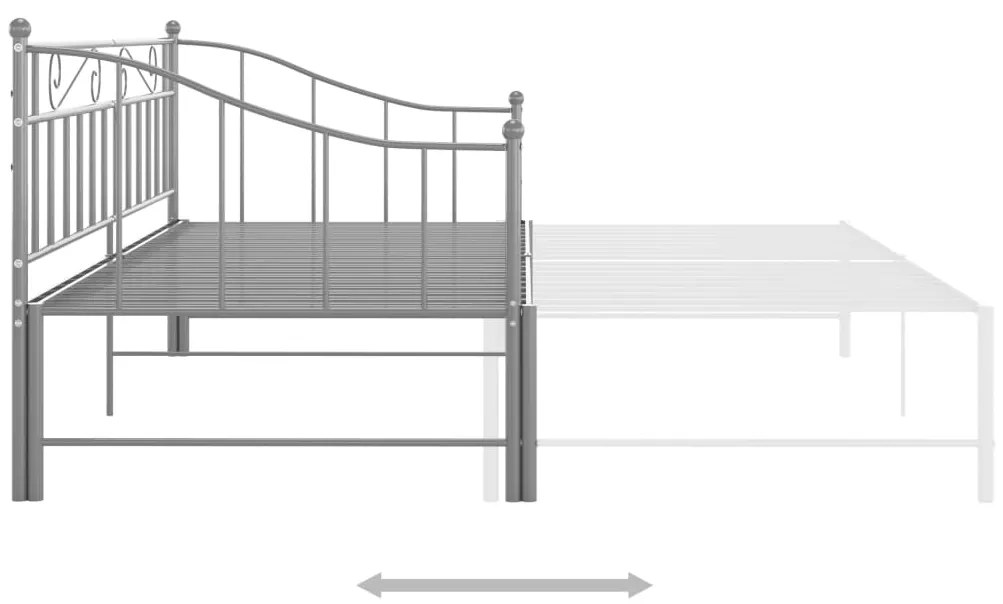 Estrutura sofá-cama de puxar 90x200 cm metal cinzento