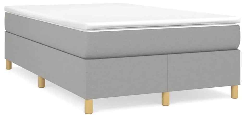 Cama boxspring com colchão 120x190 cm tecido cinzento-claro