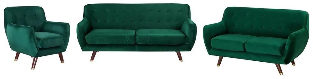 Conjunto de sofás em veludo verde esmeralda BODO Beliani