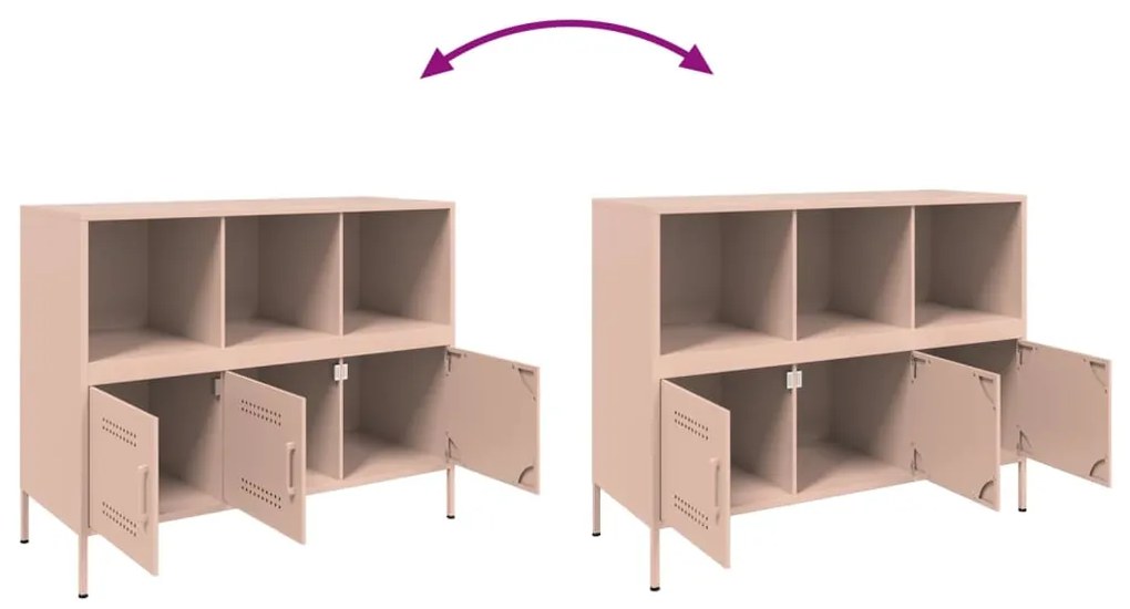 Aparador 100,5x39x79 cm aço rosa
