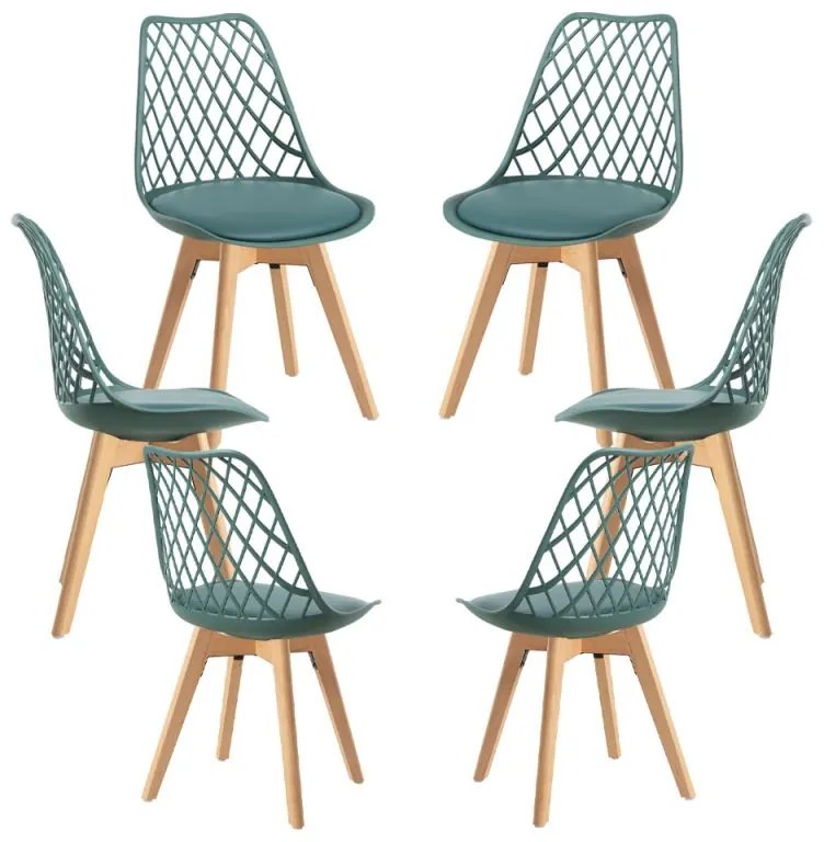 Pack 6 Cadeiras Mima - Verde escuro