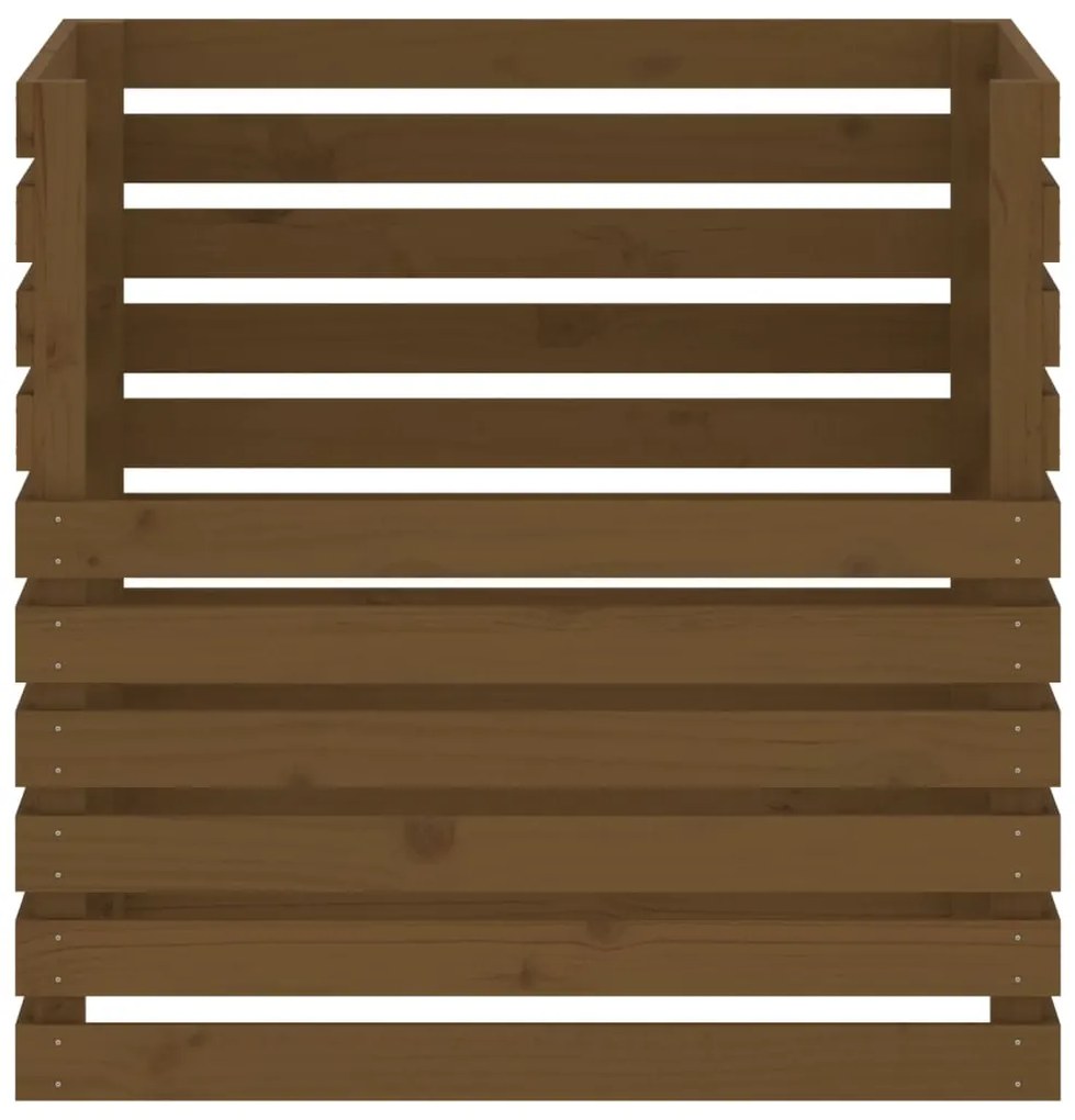 Caixote de compostagem 80x80x78 cm pinho maciço castanho mel