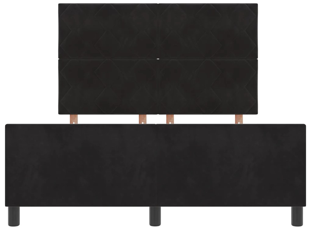 Cama vidaXL Preta 140x200 cm Veludo