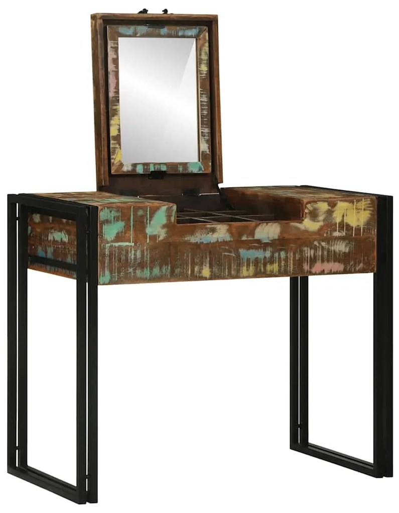 Mesa de Maquilhagem 90x50x75 cm Madeira Sólida Recuperada