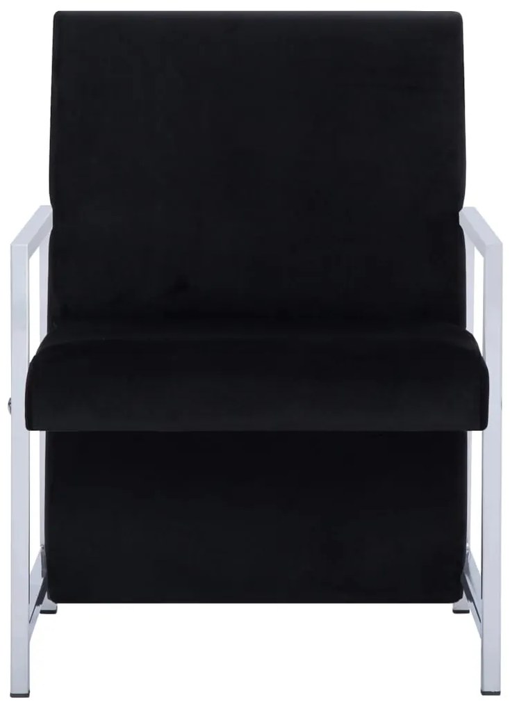 Poltrona com pés cromados veludo preto