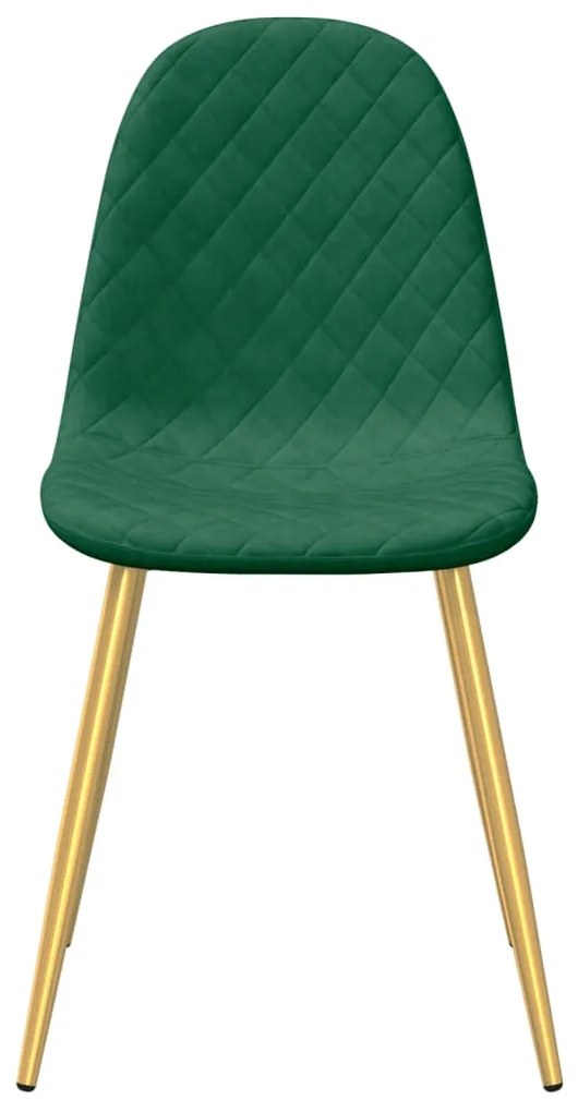 Cadeiras de jantar 2 pcs veludo verde-escuro