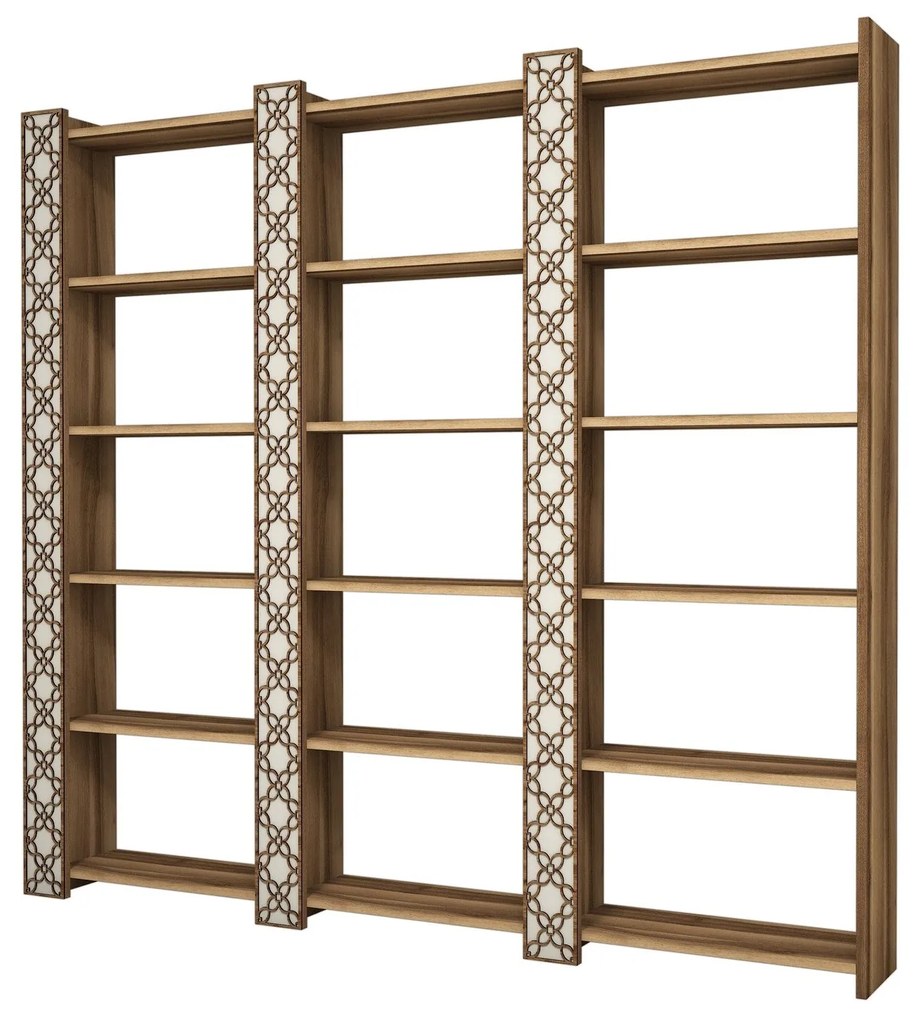 Estante City – Walnut Cream – 184,6 x 170 x 24,2 cm