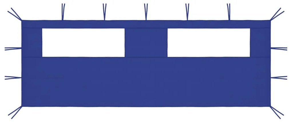 vidaXL Paredes laterais para gazebo com janelas 6x2 azul