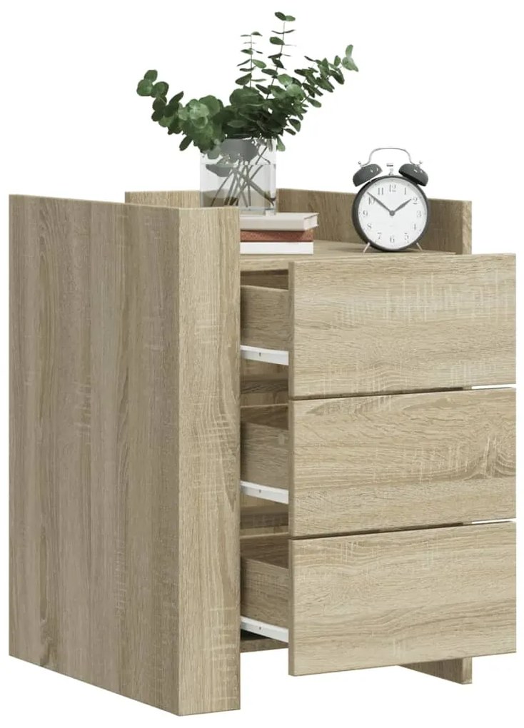 vidaXL Mesa de cabeceira 45x50x65 cm derivados madeira carvalho sonoma