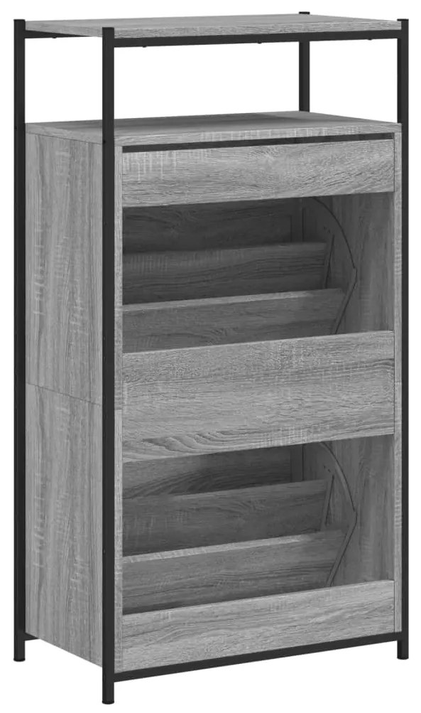 Sapateira 60x34x112 cm derivados de madeira cinzento sonoma