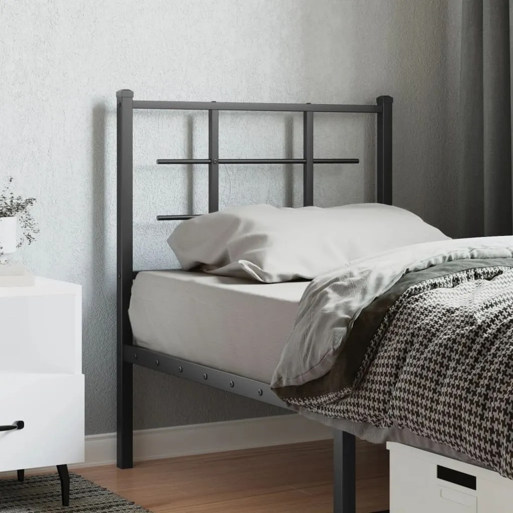 vidaXL Cabeceira de cama 75 cm metal preto