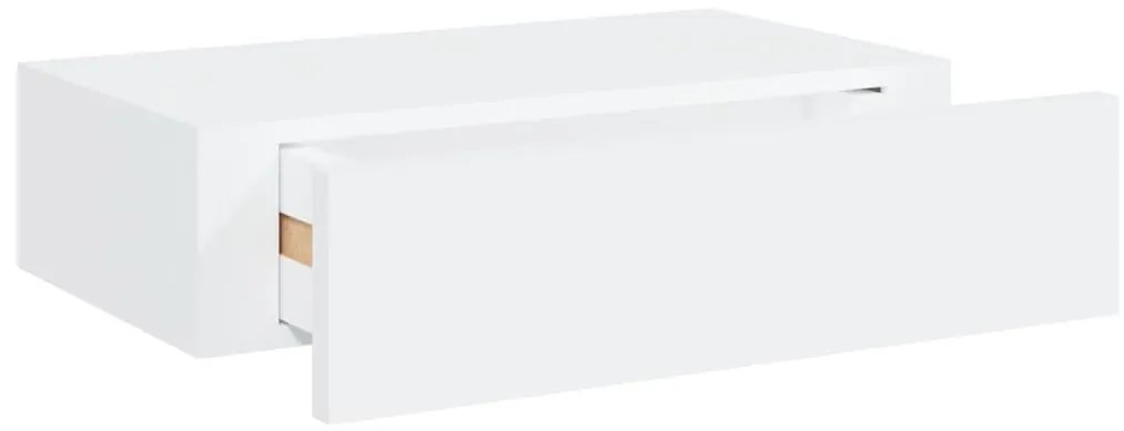 Prateleiras de parede com gavetas 2pcs MDF 40x23,5x10 cm branco