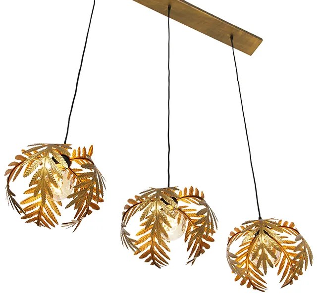 Candeeiro suspenso vintage latão 3 luzes - BOTANICA Rústico ,Retro