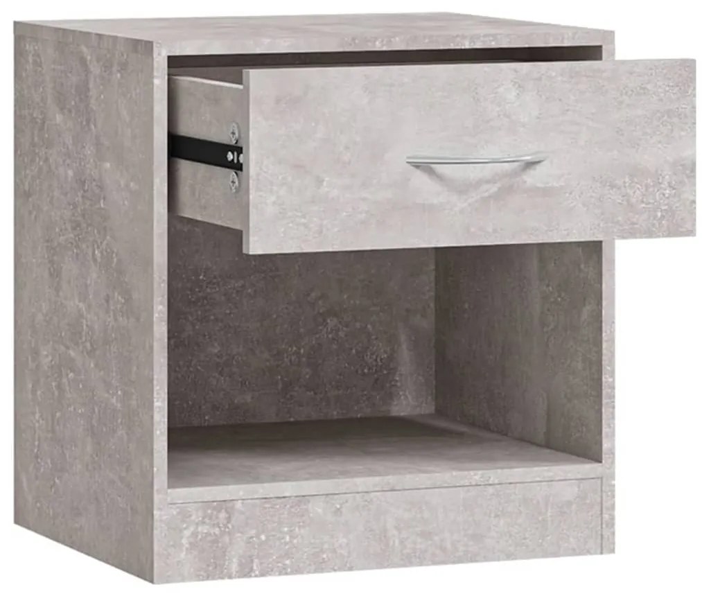 Mesas de cabeceira c/ gaveta 2 pcs cinzento cimento