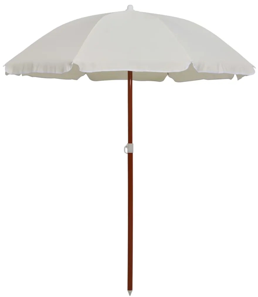 vidaXL Guarda-sol de jardim com poste de aço 180 cm cor areia