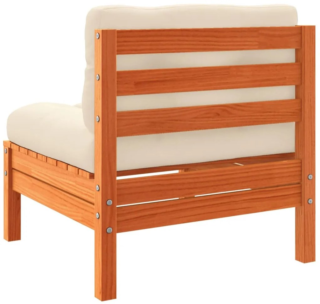 Sofás s/ braços jardim c/ almofadões 2 pcs pinho castanho-mel