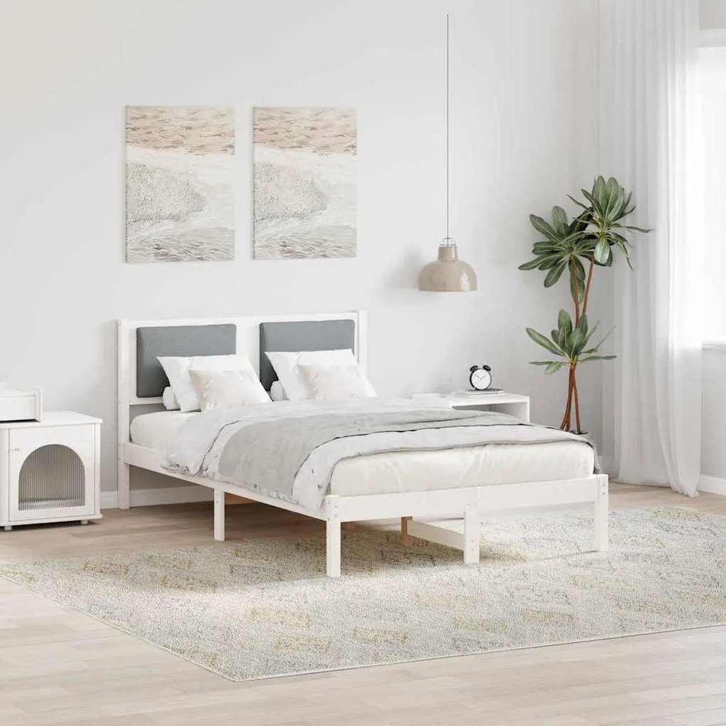 vidaXL Estrutura da Cama com cabeceira Cinzento-claro 120 x 200 cm