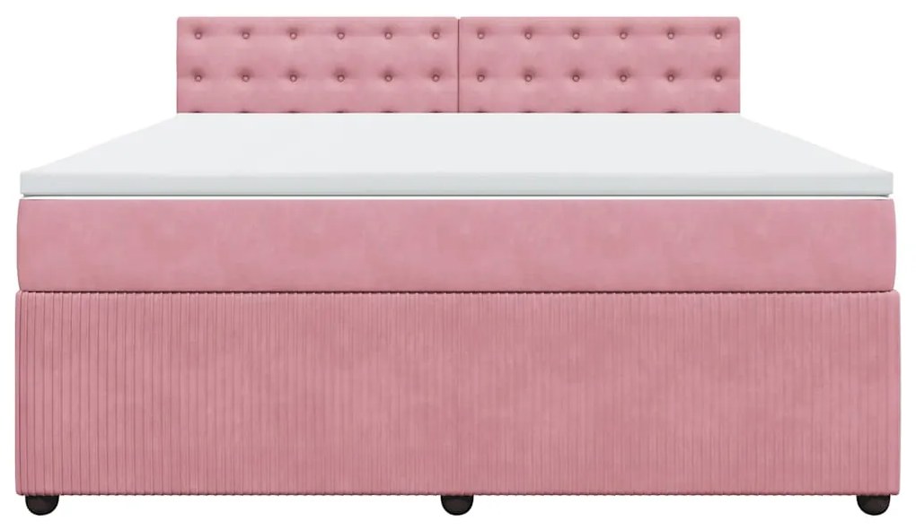 Cama com molas/colchão 180x200 cm veludo rosa