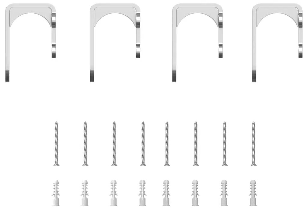 Kit ferragens p/ porta deslizante 200cm aço inoxidável prateado