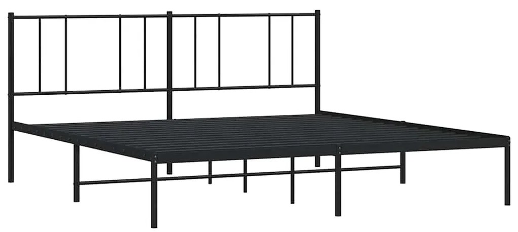 Estrutura de cama com cabeceira 183x213 cm metal preto