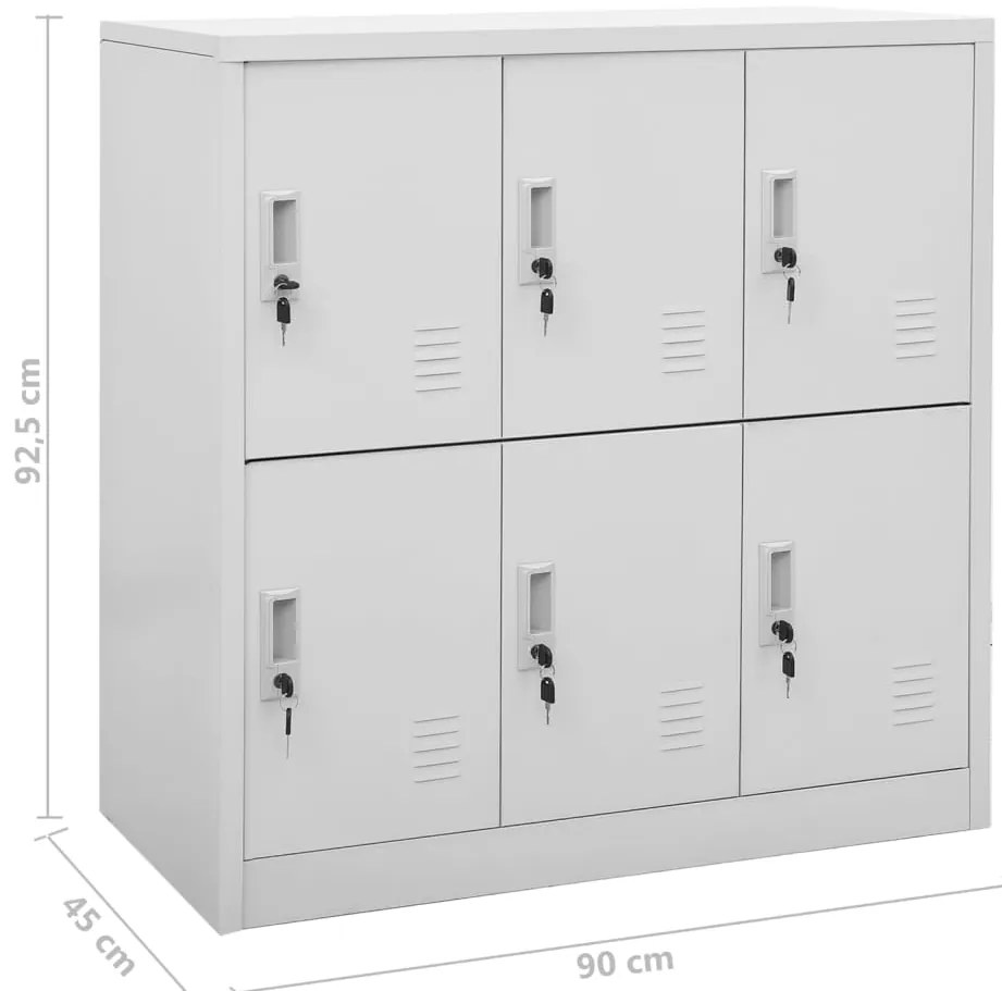 Cacifos 2 pcs 90x45x92,5 cm aço cinzento-claro