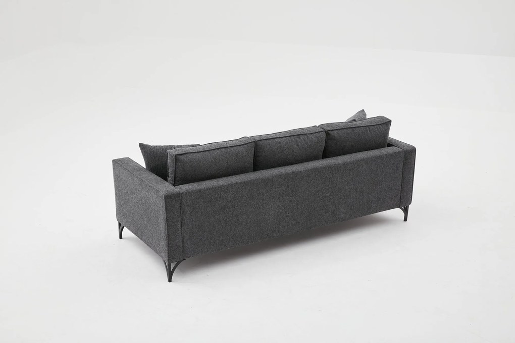 Sofá de 3 Lugares Berlin – Antracite – 220x83x91 cm