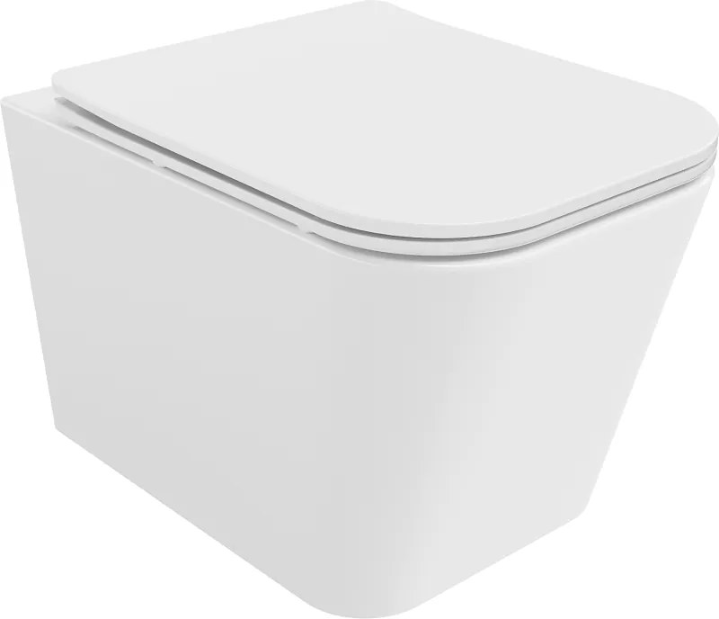 Mexen Teo sanitário wc sem aro com tampa de queda suave slim, duroplast, branco brilho - 30850600