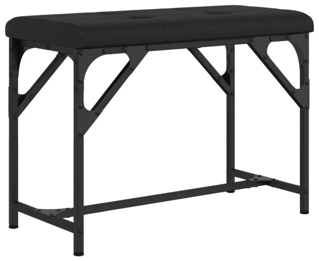 Banco de jantar 62x32x45 cm aço e couro artificial preto