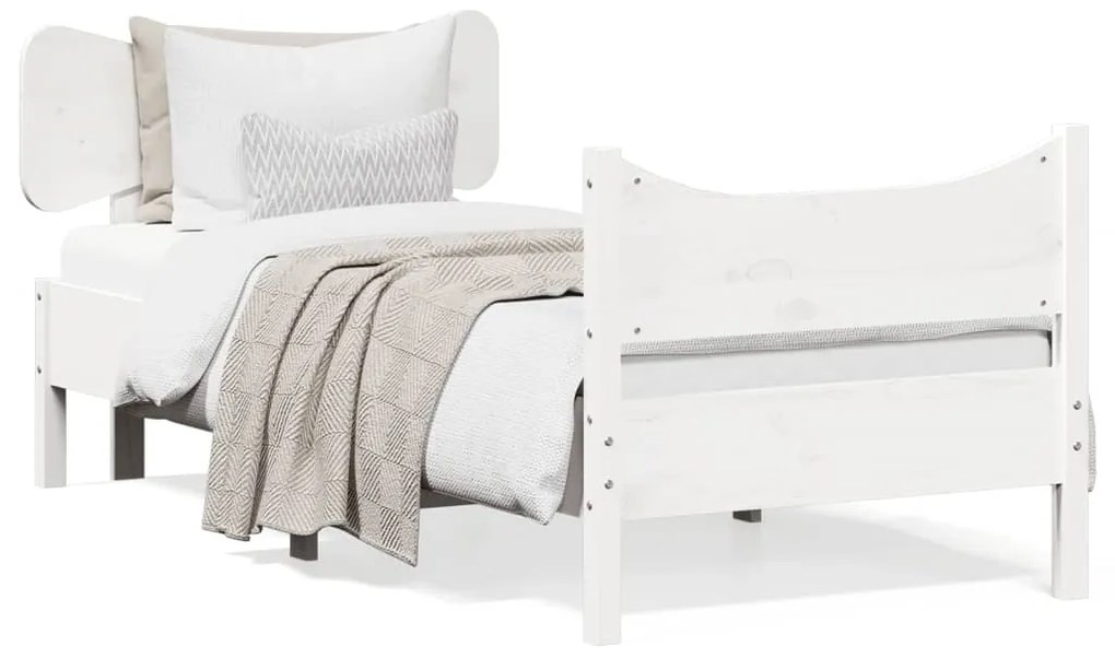 vidaXL Cama sem colchão 100x200 cm madeira de pinho maciça branco