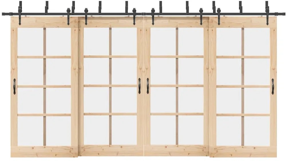 Kit de ferragens para porta deslizante 427 cm aço preto