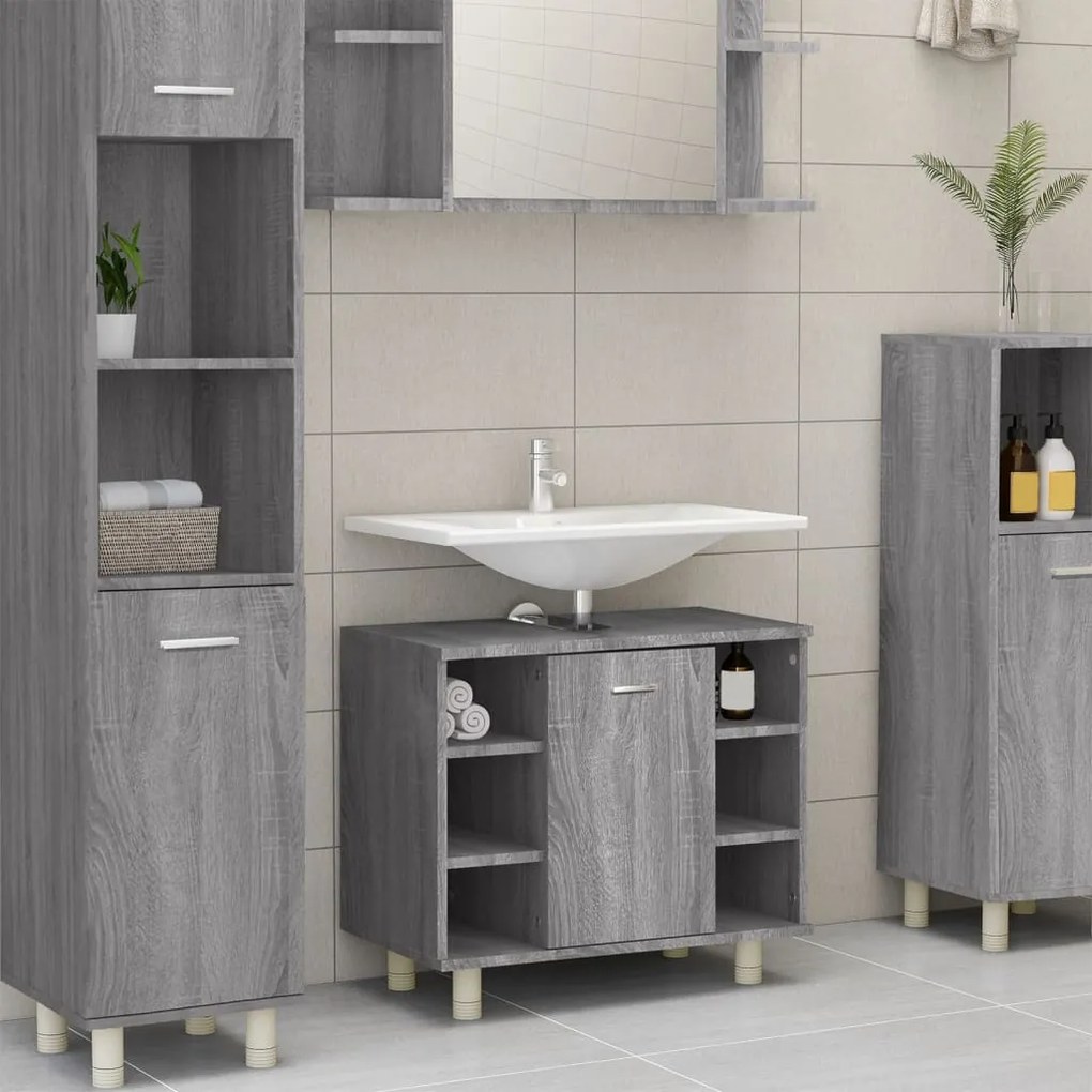 826373 vidaXL Armário WC 60x32x53,5 cm derivados de madeira cinzento sonoma