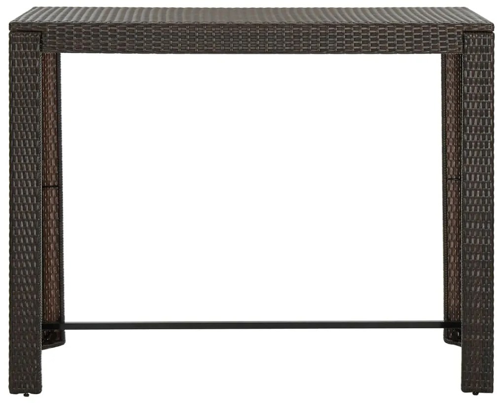 9 pcs conjunto de bar p/ jardim com almofadões vime PE castanho