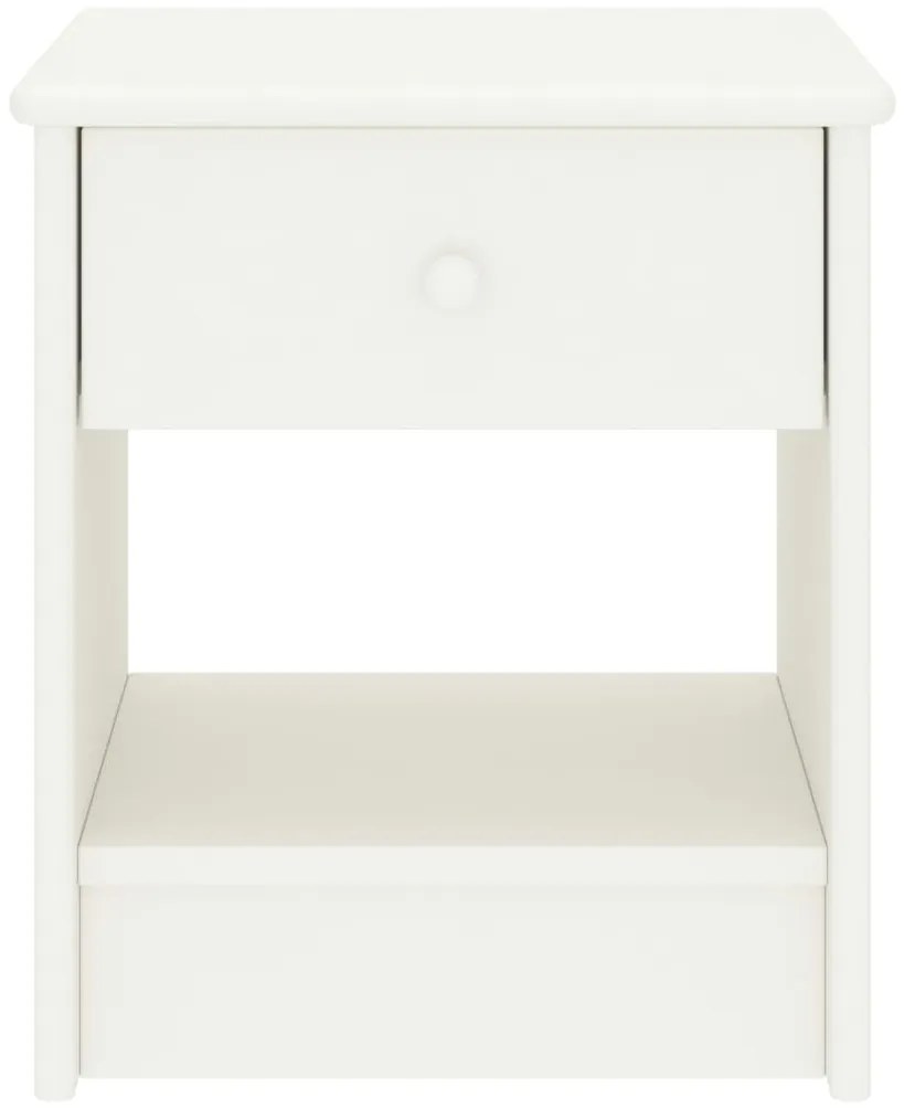 Mesa de cabeceira 35x30x40 cm madeira de pinho maciça branco