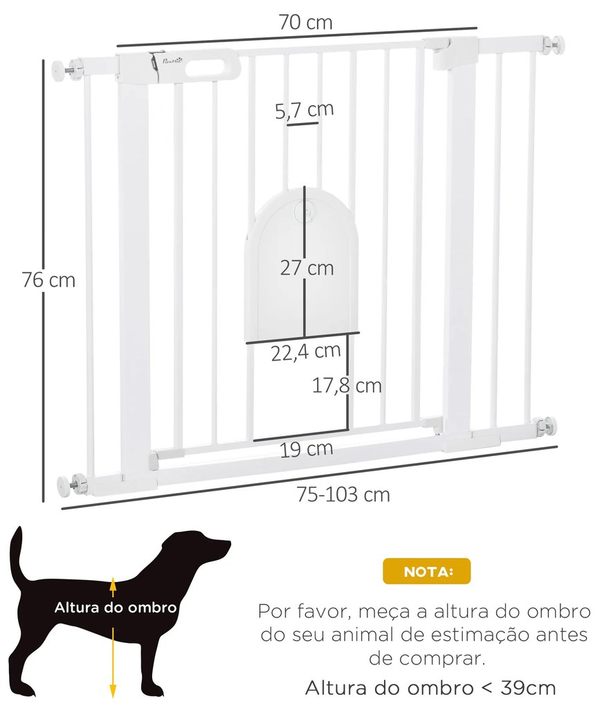 PawHut Barreira de Segurança de Cães Animais de Estimação para Escadas