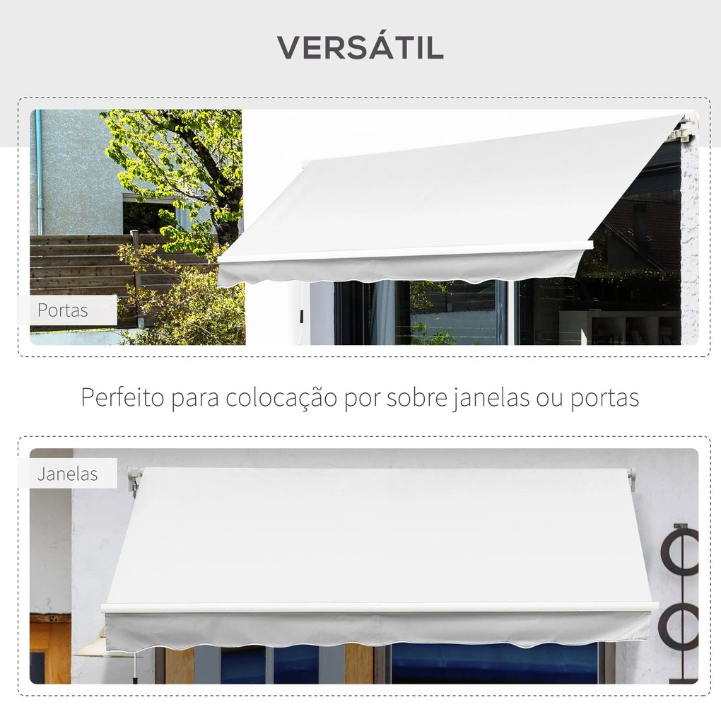 Toldo Manual 3,5x2,5 m de Alumínio Toldo de Varanda Pátio com Manivela