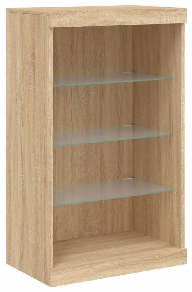 Aparador com luzes LED 181,5x37x100 cm carvalho sonoma