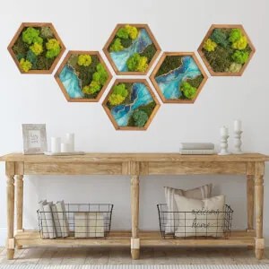 Autocolantes de parede em forma de hexágono – Diamante verde