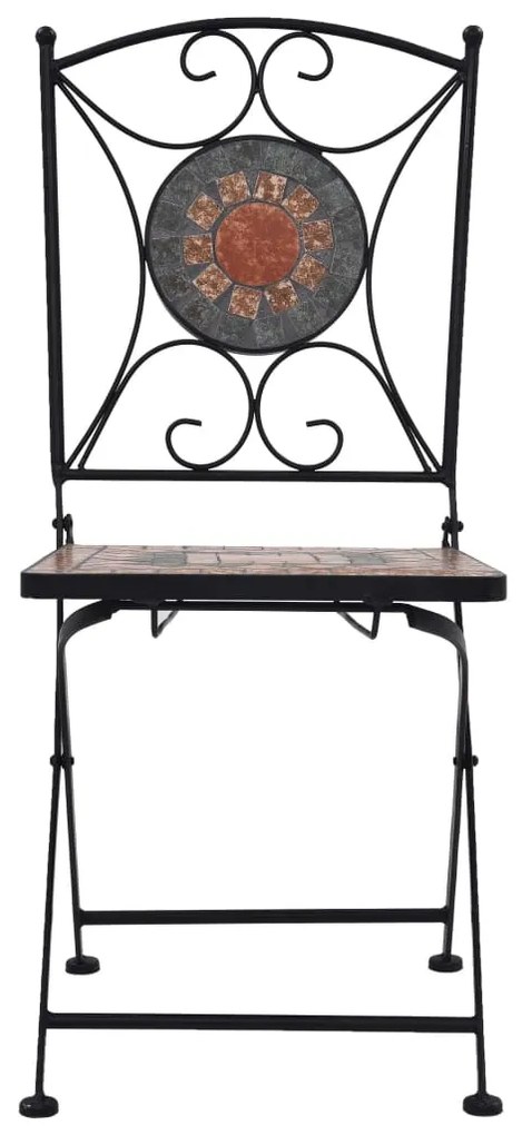 3 pcs conjunto bistro mosaico azulejos cerâmica laranja/cinza