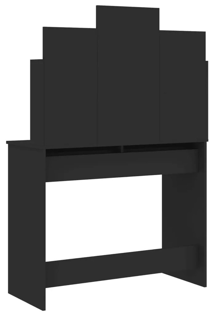 Toucador com espelho 96x39x142 cm preto